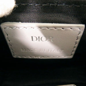 新品同様 ディオール サドル CDダイヤモンド レザー/PVC グレー カードケース 財布 0358【中古】Dior