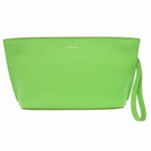 新品同様 サルヴァトーレフェラガモ 241390 レザー グリーン クラッチバッグ 緑 0359【中古】Salvatore Ferragamo メンズ