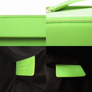新品同様 サルヴァトーレフェラガモ 241390 レザー グリーン クラッチバッグ 緑 0359【中古】Salvatore Ferragamo メンズ