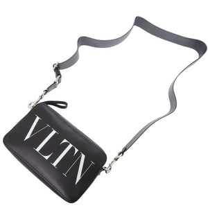 美品 ヴァレンティノ ガラヴァーニ VLTN レザー ブラック ショルダーバッグ 黒 0361【中古】Valentino Garavani
