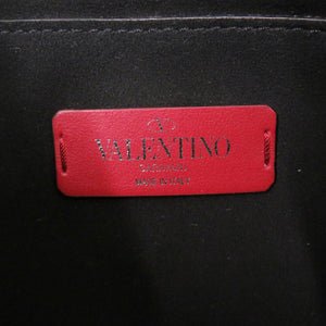 美品 ヴァレンティノ ガラヴァーニ VLTN レザー ブラック ショルダーバッグ 黒 0361【中古】Valentino Garavani
