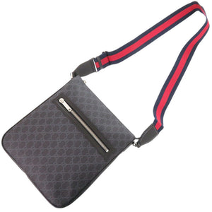 新品同様 グッチ 792081 GGスプリームキャンバス ブラック ショルダーバッグ 黒 0372【中古】GUCCI メンズ