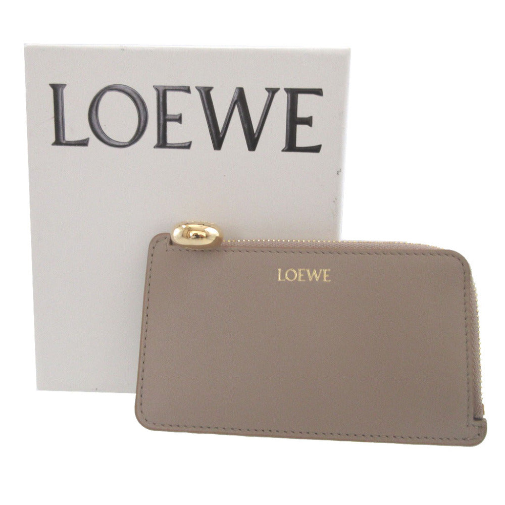 未使用 ロエベ ペブル 24年製 レザー ベージュ コインケース カードケース フラグメントケース 0379【中古】LOEWE