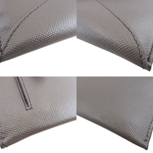 美品 プラダ 1M1175 サフィアーノレザー グラファイト 財布 ドキュメントケース 0380【中古】PRADA