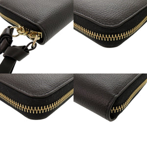 未使用 クロエ アルファベット ラウンドジップ CHC21WP941F57001 レザー ブラック 長財布 黒 0381【中古】Chloe