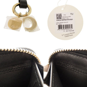 未使用 クロエ アルファベット ラウンドジップ CHC21WP941F57001 レザー ブラック 長財布 黒 0381【中古】Chloe