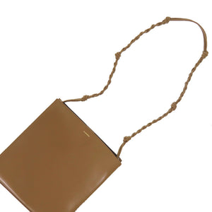 新品同様 ジルサンダー タングル ミディアム ゴールド金具 ショルダーバッグ レザー ブラウン 茶 0393【中古】JIL SANDER
