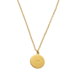 美品 クリスチャン ディオール PETIT CD ロゴ ストーン メタル ピンク ゴールド ネックレス アクセサリー 0398 【中古】 Christian Dior