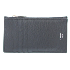 美品 セリーヌ コンパクト ジップ カードホルダー 19年製 レザー ネイビー 紺 フラグメントケース 0410【中古】CELINE
