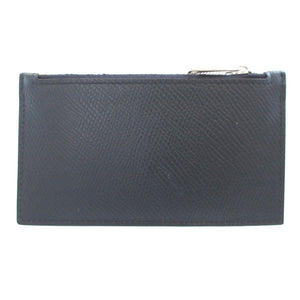 美品 セリーヌ コンパクト ジップ カードホルダー 19年製 レザー ネイビー 紺 フラグメントケース 0410【中古】CELINE