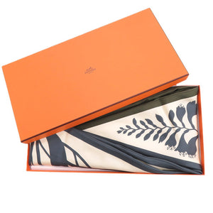 新品同様 エルメス ロサンジュ ブケ フィナル アベイユ H884317S 09 シルク クレーム スカーフ 白 0423【中古】HERMES