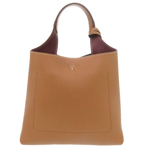 未使用 トッズ Tタイムレス ミニ レザー ブラウン 2WAY ハンドバッグ ショルダーバッグ 茶 0430【中古】TOD’S
