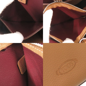 未使用 トッズ Tタイムレス ミニ レザー ブラウン 2WAY ハンドバッグ ショルダーバッグ 茶 0430【中古】TOD’S