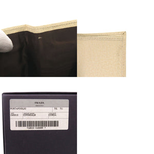 プラダ 1M0510 レザー corda ベージュ 三つ折り財布 0431【中古】PRADA