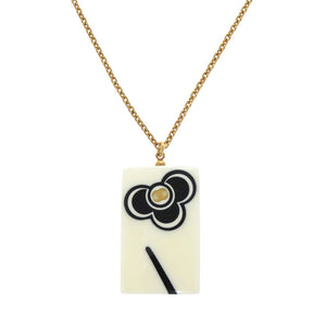 美品 シャネル フラワー ココマーク 02P プラスチック ホワイト ブラック ネックレス アクセサリー 0432 【中古】 CHANEL