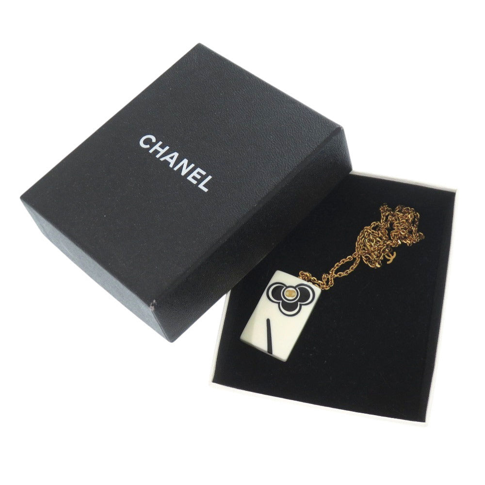 美品 シャネル フラワー ココマーク 02P プラスチック ホワイト ブラック ネックレス アクセサリー 0432 【中古】 CHANEL