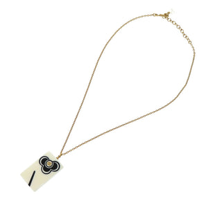 美品 シャネル フラワー ココマーク 02P プラスチック ホワイト ブラック ネックレス アクセサリー 0432 【中古】 CHANEL