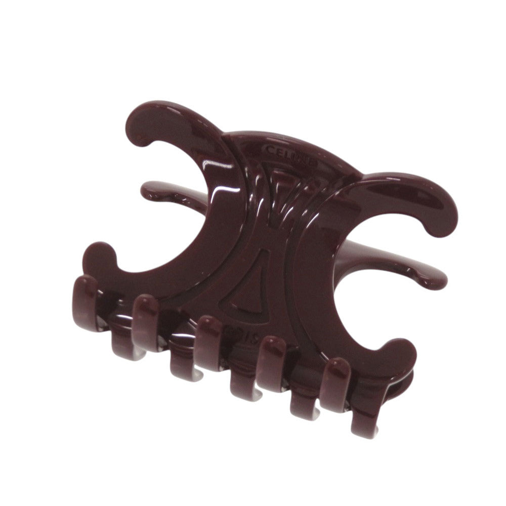 未使用 セリーヌ トリオンフ ボルドー ヘアクリップ ヘアアクセサリー 0435 【中古】 CELINE