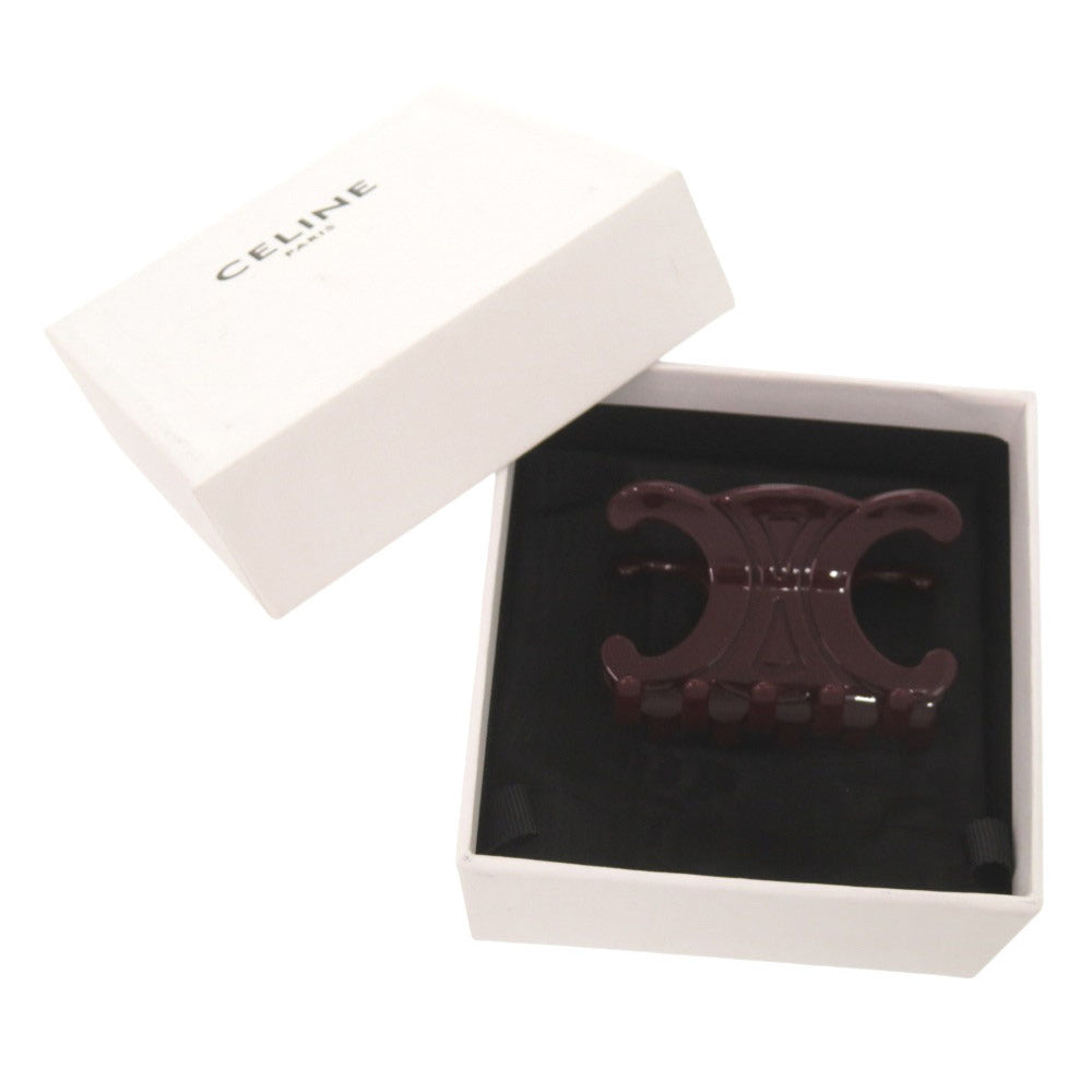未使用 セリーヌ トリオンフ ボルドー ヘアクリップ ヘアアクセサリー 0435 【中古】 CELINE