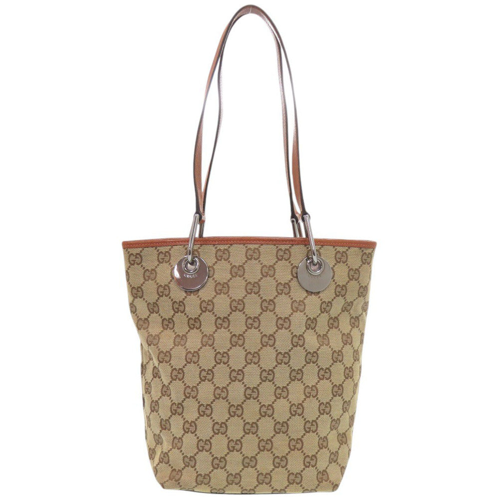 グッチ 120840 GGキャンバス/レザー ベージュ トートバッグ 0437【中古】GUCCI