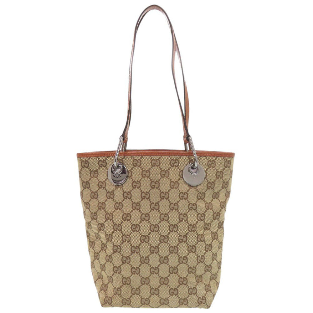 グッチ 120840 GGキャンバス/レザー ベージュ トートバッグ 0437【中古】GUCCI