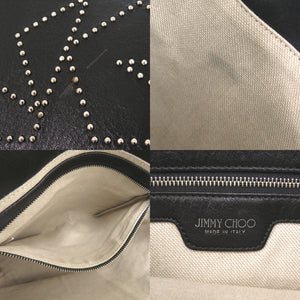 ジミーチュウ ソフィア スタースタッズ レザー ブラック 2way トートバッグ 黒 0441【中古】JIMMY CHOO