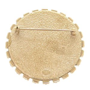 美品 シャネル カメリアデッサン メタル ラインストーン ホワイト ブローチ 0444【中古】CHANEL