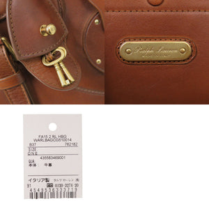 新品同様 ラルフローレン リッキー 33 レザー ブラウン ハンドバッグ 茶 0451【中古】RALPH LAUREN
