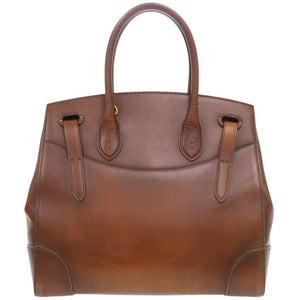 新品同様 ラルフローレン リッキー 33 レザー ブラウン ハンドバッグ 茶 0451【中古】RALPH LAUREN