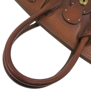 新品同様 ラルフローレン リッキー 33 レザー ブラウン ハンドバッグ 茶 0451【中古】RALPH LAUREN