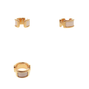 未使用品 エルメス オランプ PM Olympe PM レザー メッキ ホワイト ゴールド イヤーカフ 片耳用 白 金 0459【中古】HERMES