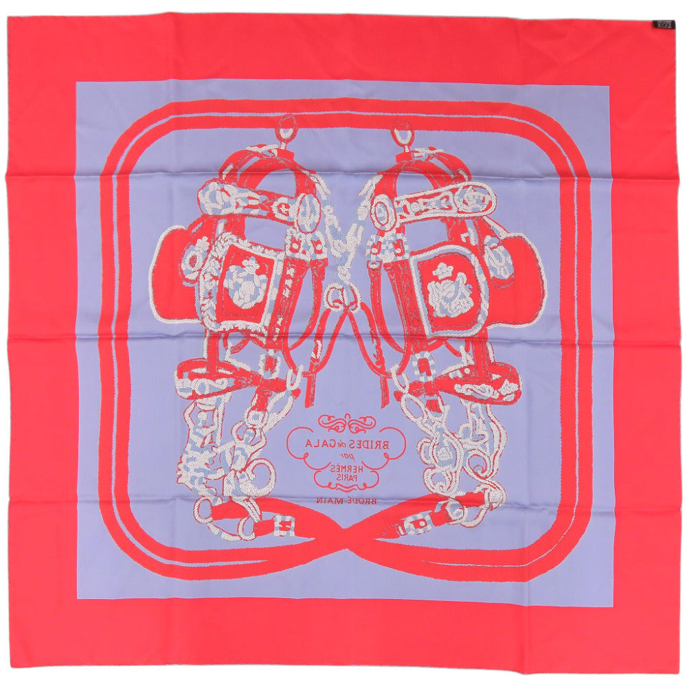 新品同様 エルメス カレ90 BRIDES de GALA ブリッド ドゥ ガラ シルク レッド スカーフ 赤 0462【中古】HERMES