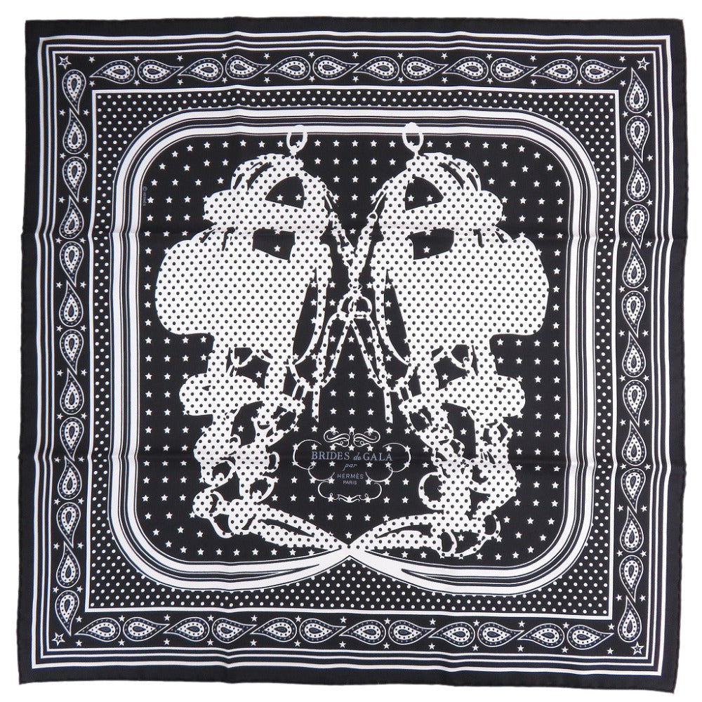 エルメス カレ55 Les Cles Bandana レ クレ バンダナ シルク マリン スカーフ 0465【中古】HERMES