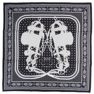 エルメス カレ55 Les Cles Bandana レ クレ バンダナ シルク マリン スカーフ 0465【中古】HERMES
