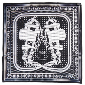 エルメス カレ55 Les Cles Bandana レ クレ バンダナ シルク マリン スカーフ 0465【中古】HERMES