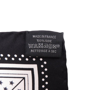 新品同様 エルメス カレ55 Sangles en Zigzag bandana 892685S 06 シルク ノワール スカーフ 黒 0465【中古】HERMES