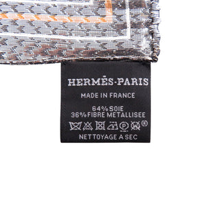 新品同様 エルメス カレ 55 BANDANA DISCO シルク メタリックファイバー オレンジ スカーフ 0465 【中古】 HERMES