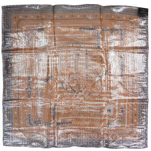 新品同様 エルメス カレ 55 BANDANA DISCO シルク メタリックファイバー オレンジ スカーフ 0465 【中古】 HERMES