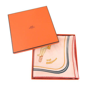 新品同様 エルメス カレ70 FUNNY ICE CREAM ファニー アイスクリーム シルク ベージュ ストール 0466【中古】HERMES