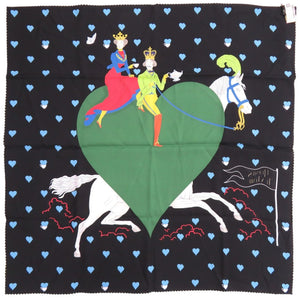 新品同様 エルメス カレ70 TEA TIME ティータイム シルク ブラック スカーフ 黒 0466【中古】HERMES