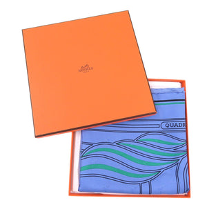 新品同様 エルメス カレ70 QUADRIGE カドリージュ シルク ブルー ストール 青 0466【中古】HERMES