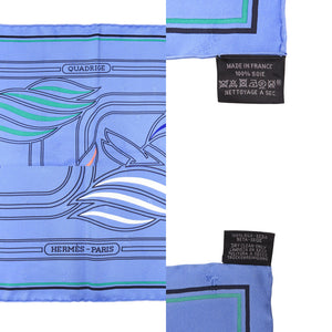新品同様 エルメス カレ70 QUADRIGE カドリージュ シルク ブルー ストール 青 0466【中古】HERMES