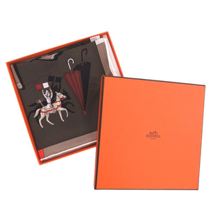 新品同様 エルメス カレ70 Illusion Exquise 華麗なるイリュージョン シルク ブラウン スカーフ 0466 【中古】 HERMES