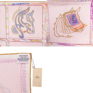 新品同様 エルメス カレ90 シュヴァロスコープ ネオン Chevaloscope Neon スカーフ シルク ピンク 0467【中古】HERMES