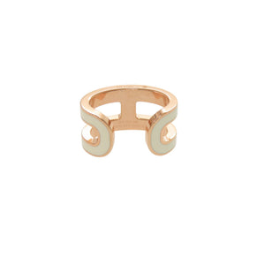 新品同様 エルメス ポップアッシュ ホワイト ローズゴールド金具 イヤーカフ アクセサリー 白 0474 【中古】 HERMES