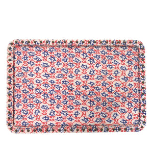 グッチ ジュエリートレイ ホワイト レッド ブルー コットン 小物 アクセサリー入れ 0496【中古】GUCCI