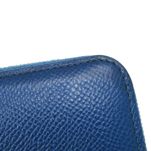 エルメス アザップ シルクイン コンパクト ヴォーエプソン/シルク ブルーフランス/ブルーサフィール シルバー金具 Z刻印(2021年製) コインケース 財布 0501【中古】HERMES