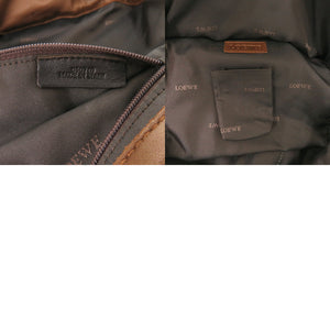 ロエベ ナッパアイレ レザー ゴールド ブラウン ハンドバッグ 0506【中古】LOEWE