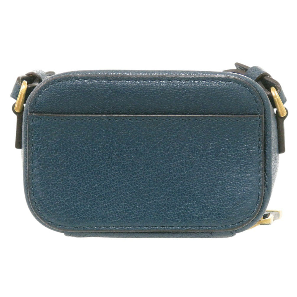 ディオール ミニ サドル 43 MA 0261 レザー ブルー ショルダーバッグ 青 0512【中古】Dior
