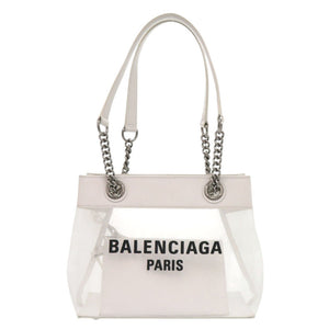 バレンシアガ デューティーフリー 741603 メッシュ レザー ホワイト トートバッグ 白 0515【中古】BALENCIAGA